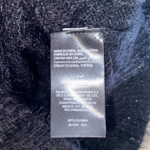 Bebè designer black fur fuzzy coat mini dress longsleeve sparkles cute pull over - Picture 8 of 11